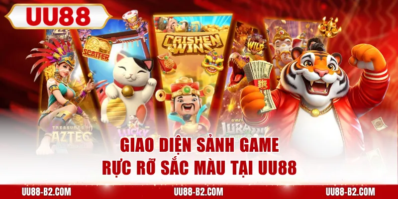 Giao diện sảnh game rực rỡ sắc màu tại UU88